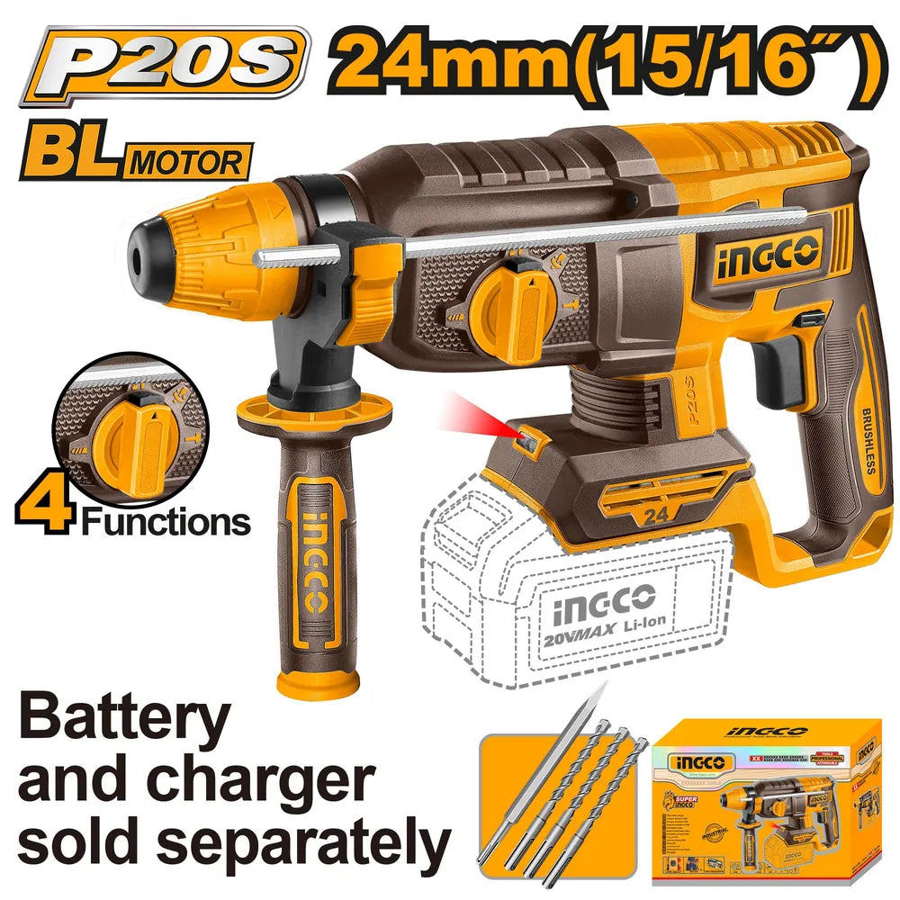 20V Cordless Rotary Hammer 24mm - INGCO